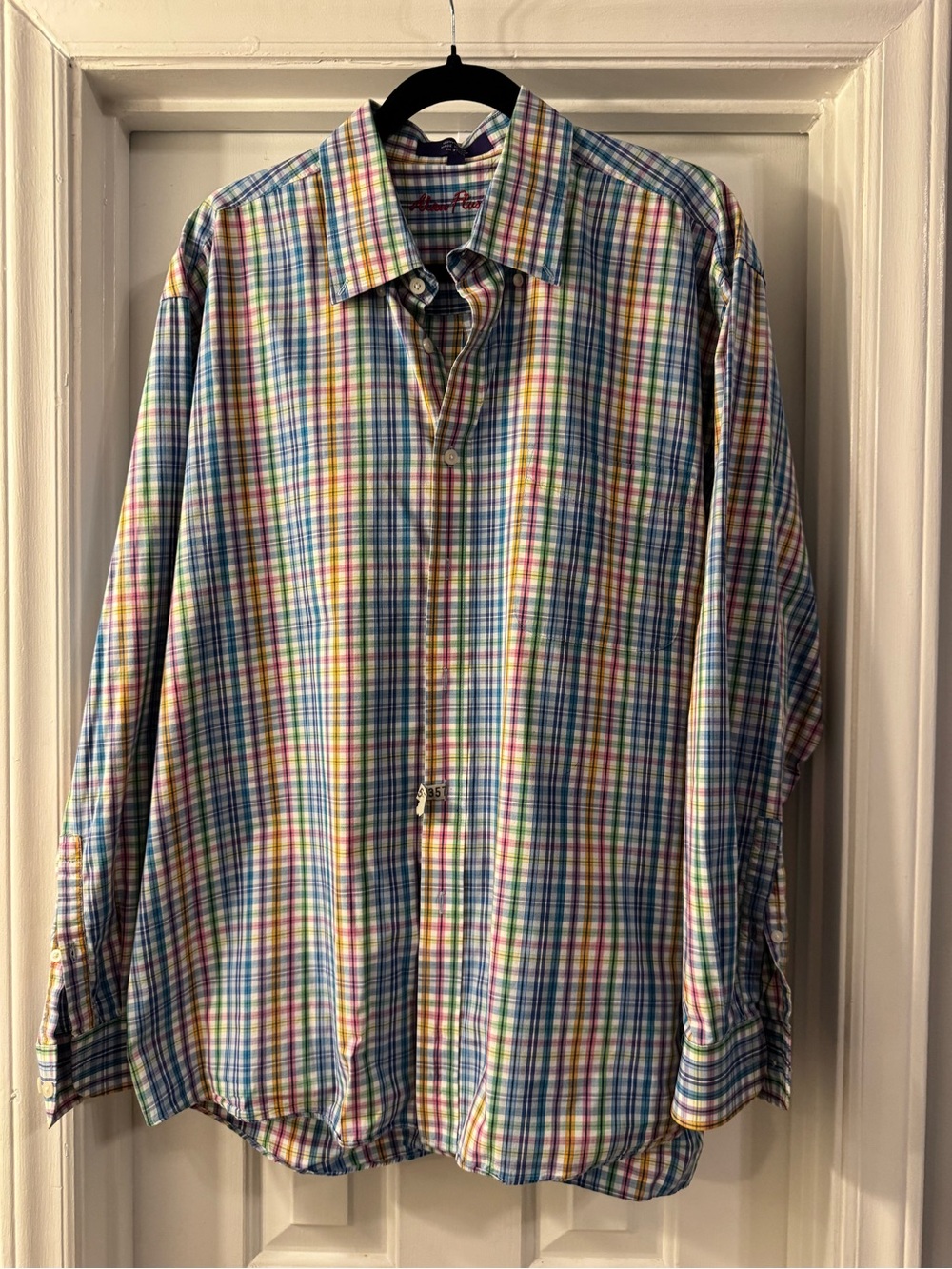 Alan Flusser Multicolor Plaid Button-Down Shirt — Blue, Green, Yellow, Pink